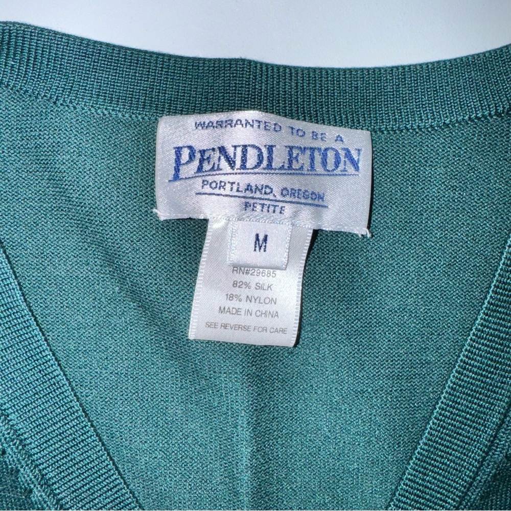 Pendleton Silk Blend Vneck Button Down Cardigan G… - image 3